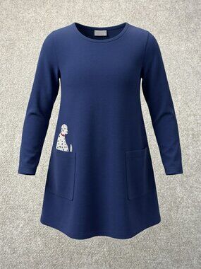 Hanna Andersson Blue Dalmatian Pocket Skater Dress 110cm/US 5